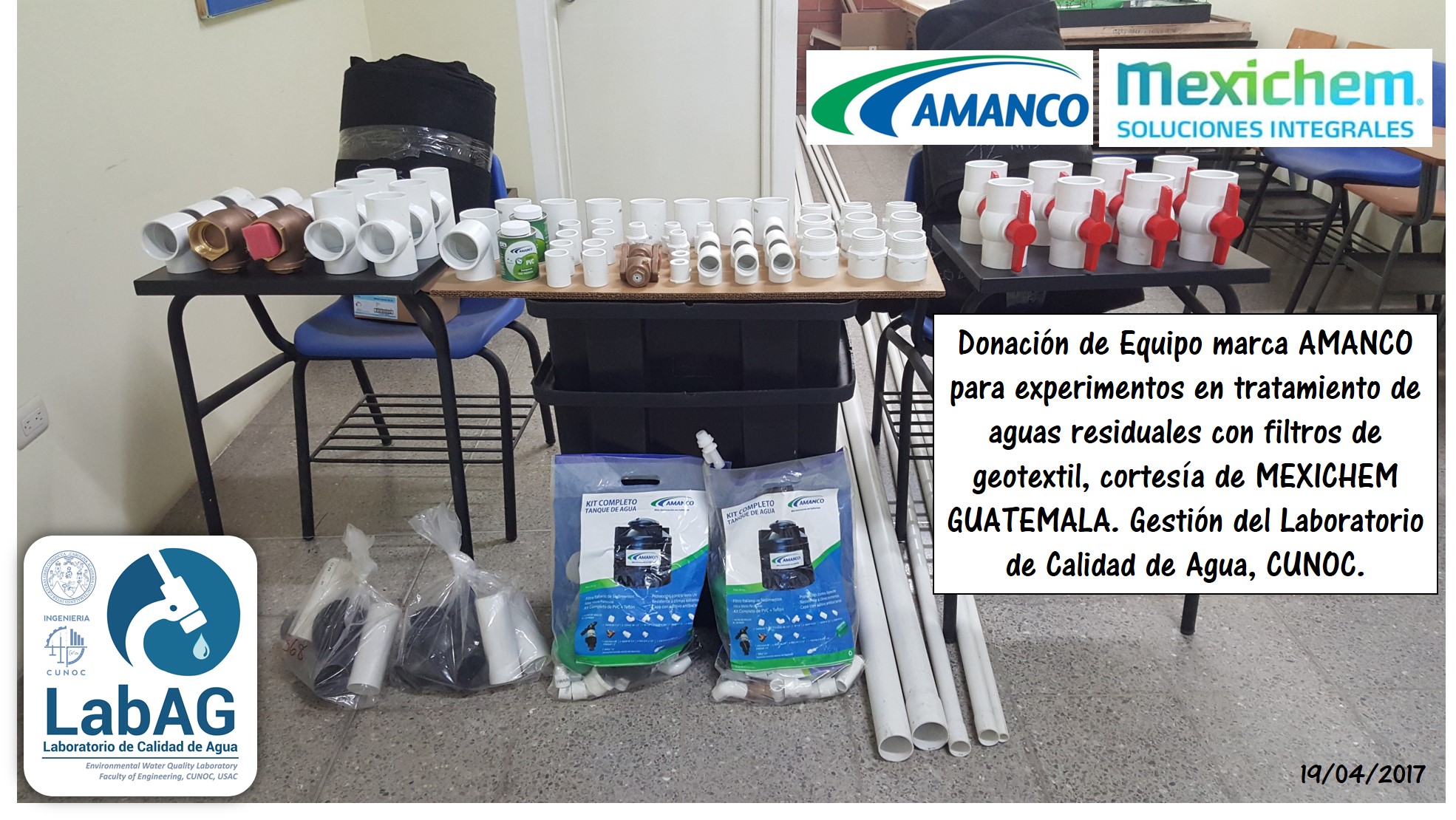 Donación de material de investigación MEXICHEM Guatemala