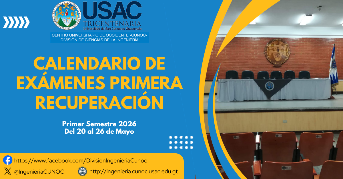 Calendario de Primera Recuperación Primer Semestre 2026