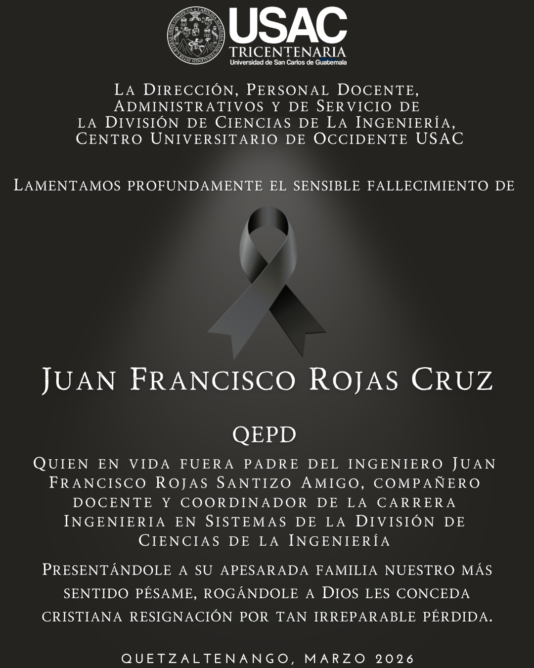 Esquela Juan Francisco Rojas Cruz