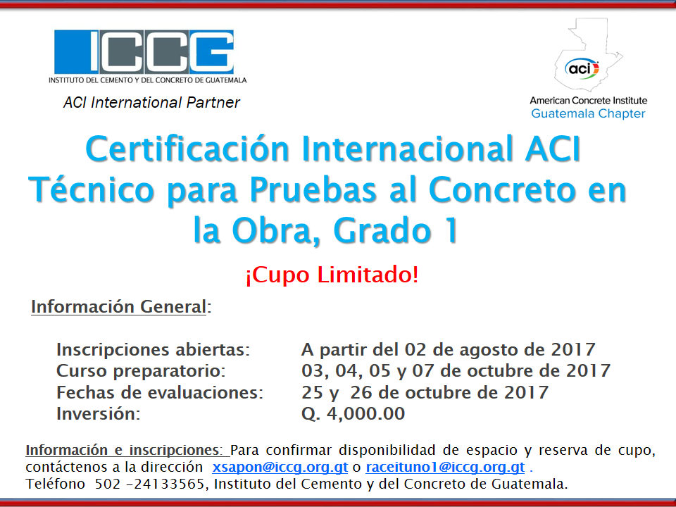 Certificación Internacional ACI