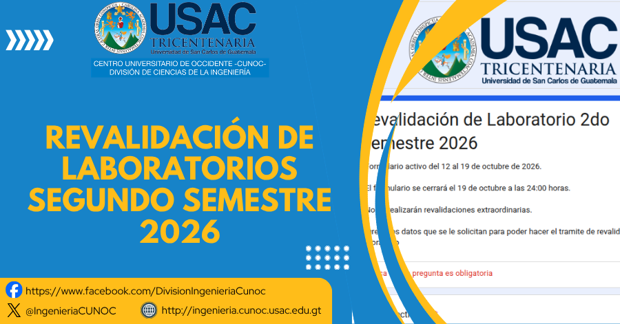 Revalidación de Laboratorios Segundo Semestre 2026