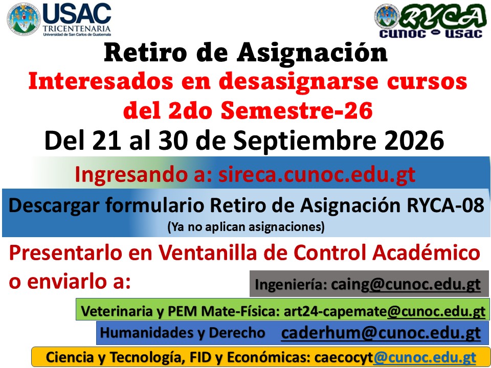 Desasignación de Cursos Segundo Semestre 2026