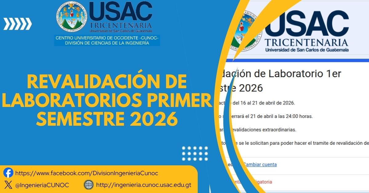 Revalidación de Laboratorios Primer Semestre 2026