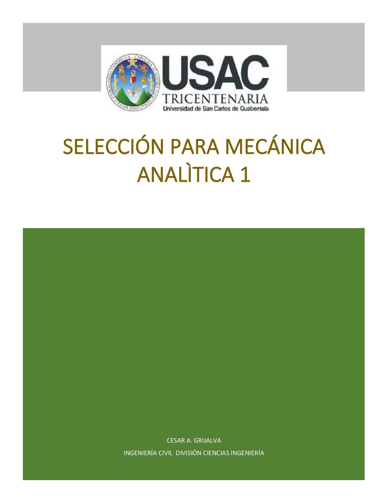 Libro Selección para Mecánica Analítica 1