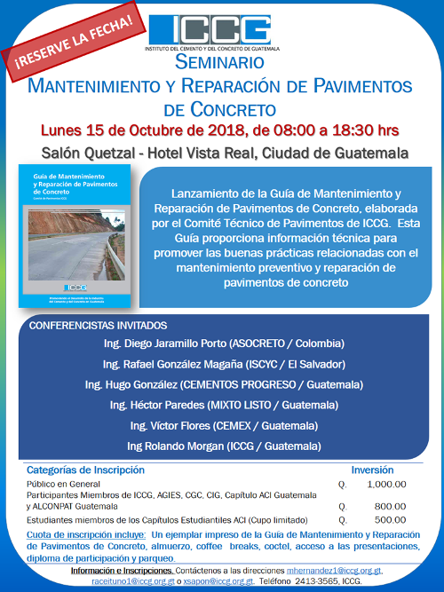 Reserve fecha para el seminario Reparación de Pavimento
