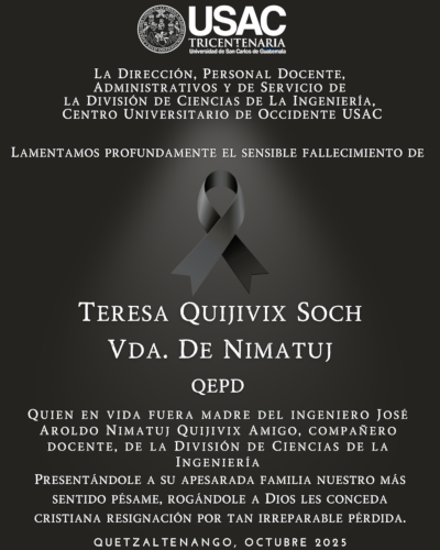 Esquela Teresa Quiijivix Soch Vda de Nimatuj