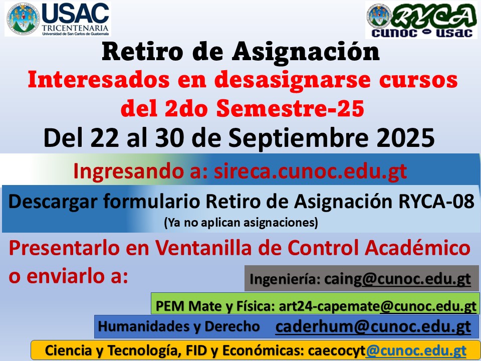 Retiro de Asignación Segundo Semestre 2025