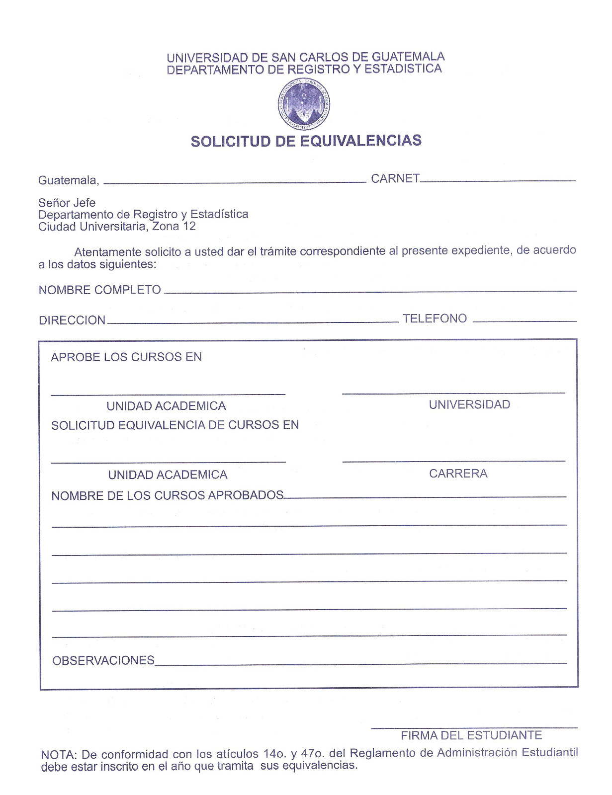 Proceso de Equivalencia para Estudiantes con Cambio de Malla Curricular