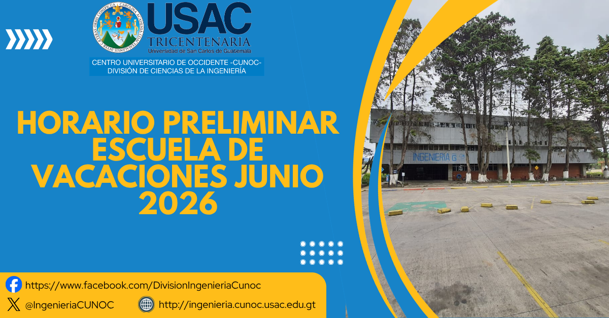 Horario Preliminar de Escuela de Vacaciones Junio 2026